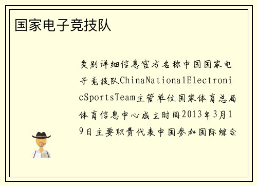 国家电子竞技队